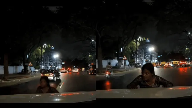 girl-deliberately-gets-in-front-of-speeding-car-on-busy-road-netizens-call-her-possessed-viral-video